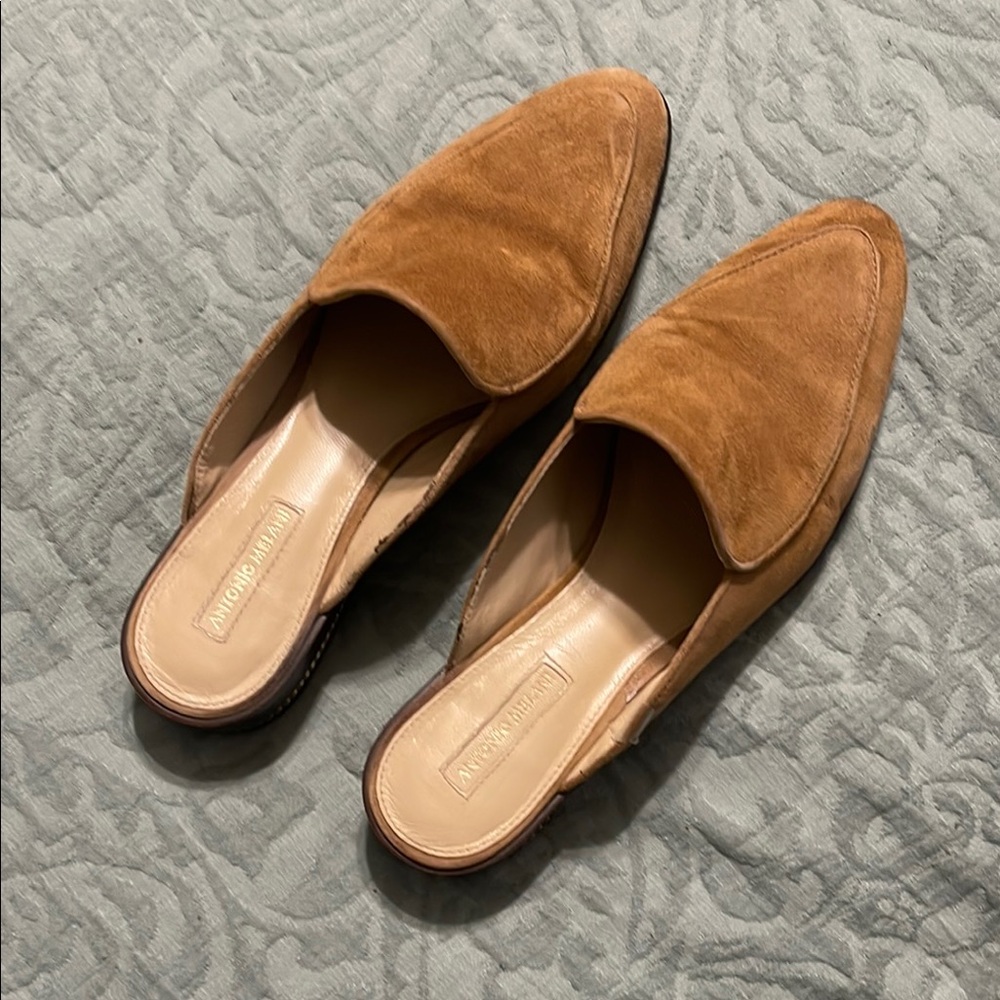 Brown Suede Mules